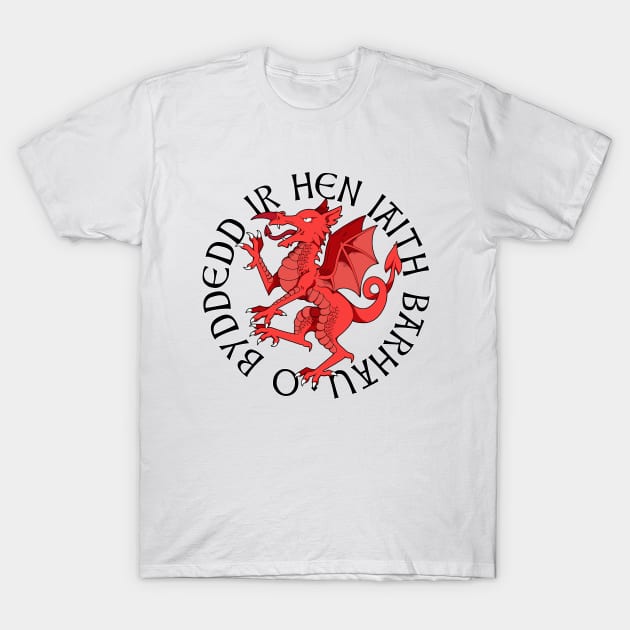 Heraldic Welsh Dragon T-Shirt by Skarmaiden